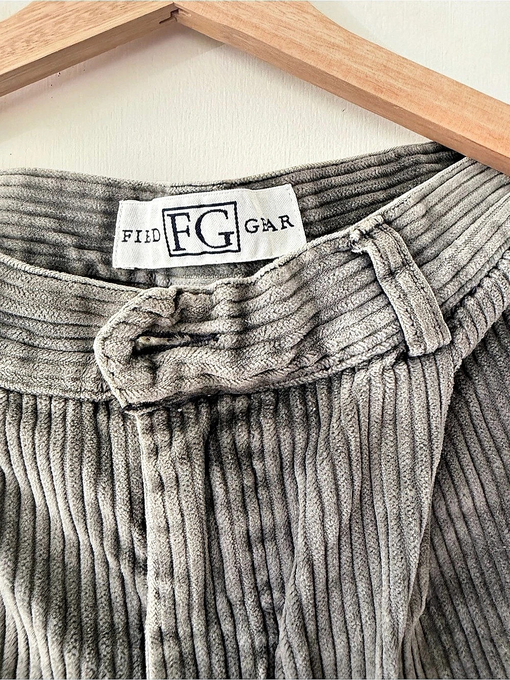 Vintage Field Gear Corduroy Straight Leg Pants in Gray
